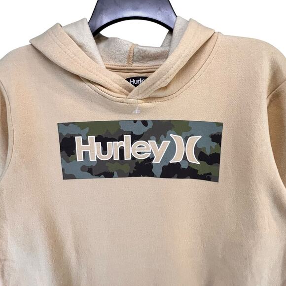 Hurley Hoodie Sweatshirt Youth XL Tan Kangaroo Pocket Camo Logo Surf Skater NEW - Picture 3 of 13